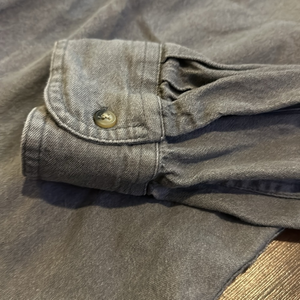 Vintage Wrangler Premium Quality Gray Denim Button Down 100% Cotton- 3XL - Picture 9 of 9
